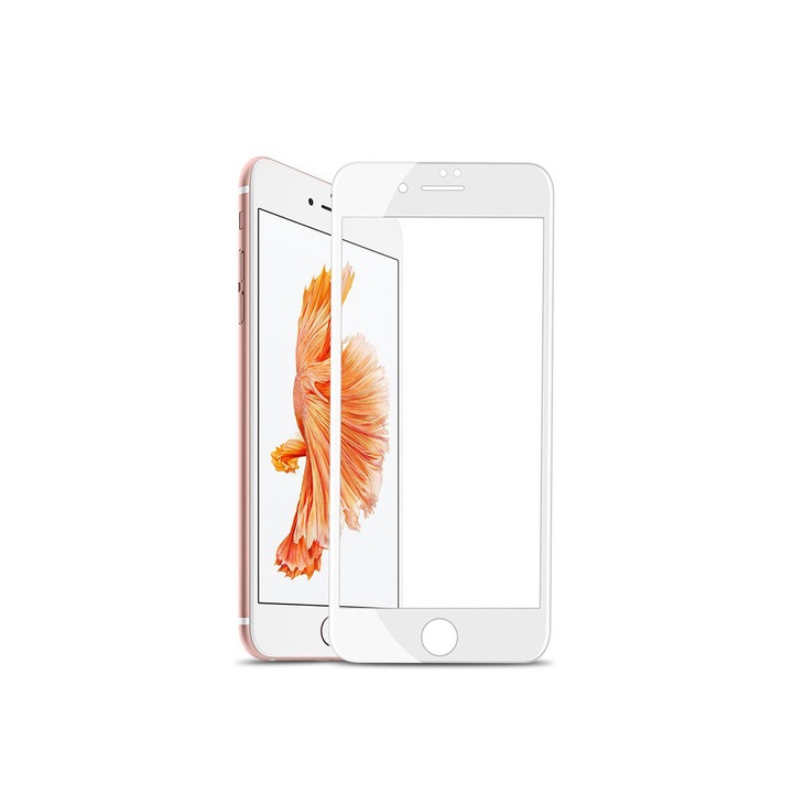 Стъклен протектор 5D Hybrid Full за IPhone 7 Plus / IPhone 8 Plus (5.5), Бял