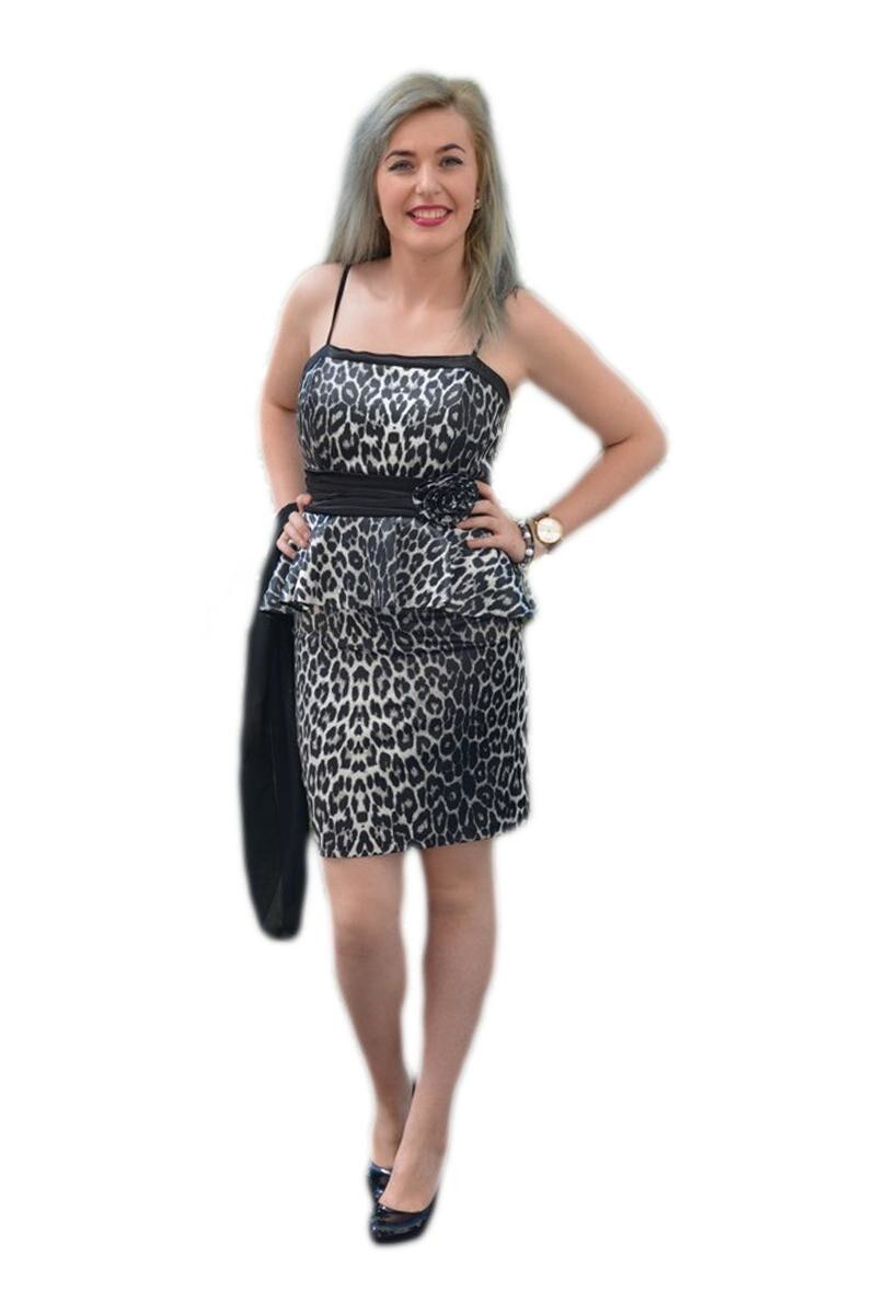 Rochie tinereasca model trendy,tul,D&J Exclusive, Negru/Gri