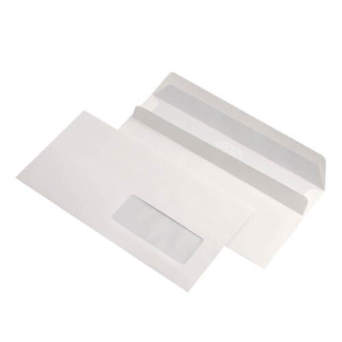 Plic DL Vision cu fereastra dreapta, alb, traditional, 1000 buc/cutie