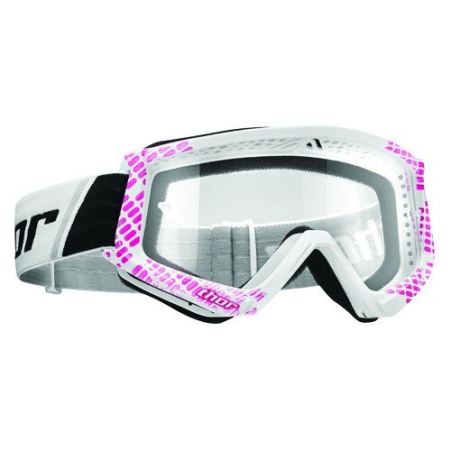 Ochelari atv/motocross Thor culoare roz/alb