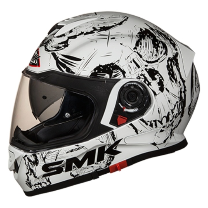 Smk Twister Skull GL120 пълнолицева каска, черно/бяло, размер L