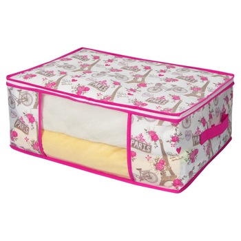 Husa Zola® pentru depozitare cu fermoar, Model Paris, 50x35x20 c Husa Zola® pentru depozitare cu fermoar, Model Paris, 50x35x20 c