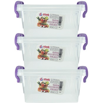 Pachet - 3 x Cutie cu capac pentru depozitare alimente, 20L Pachet - 3 x Cutie cu capac pentru depozitare alimente, 20L