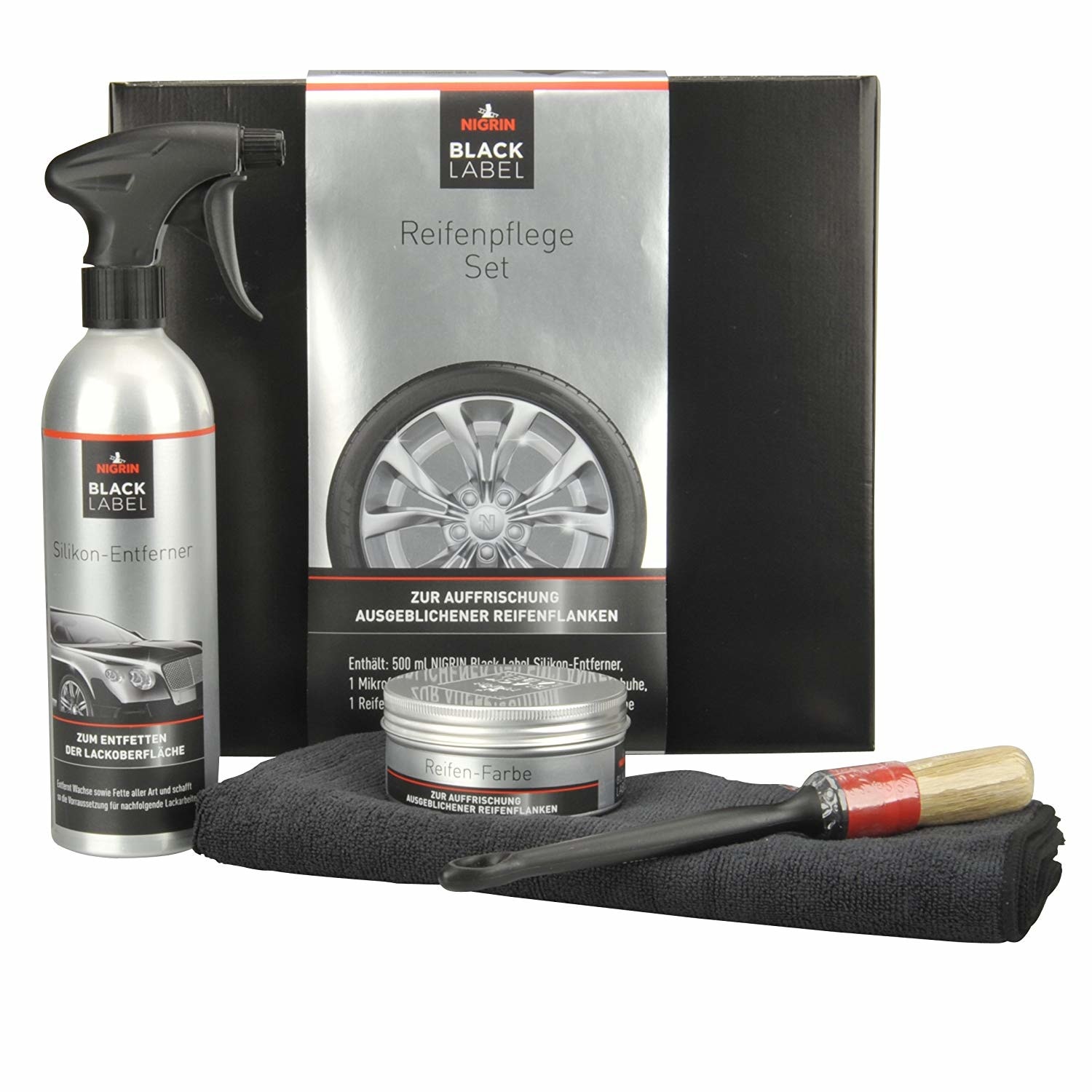 Set pentru curatare si intretinere anvelope NIGRIN Black