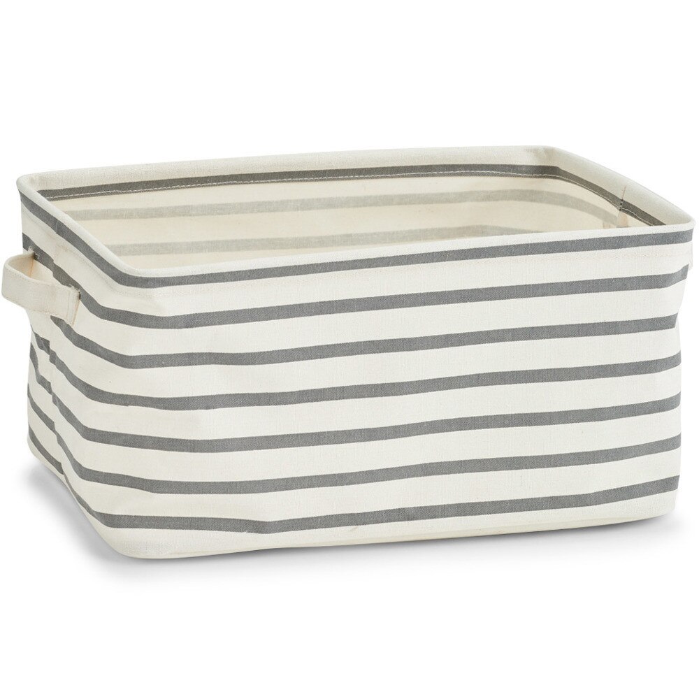 Cos depozitare Zeller Stripes L, Alb/Gri