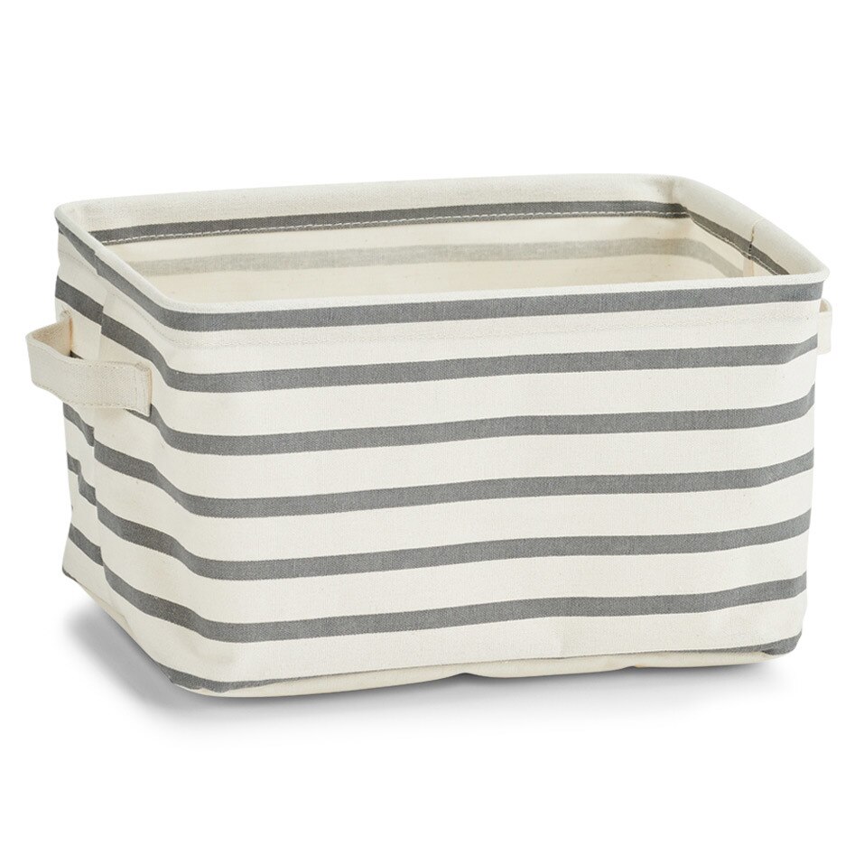 Cos depozitare Zeller Stripes M, Alb/Gri