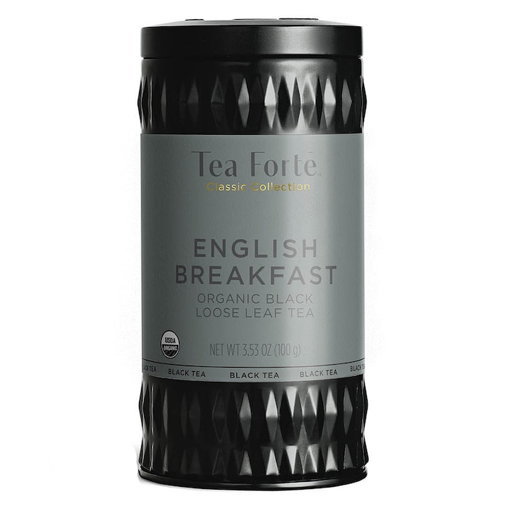 Cutie metalica cu ceai frunze, English Breakfast - 50 portii