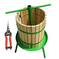 Presa struguri - Teasc 35Kg, Zdrobitor Manual din Lemn, Verde ( + Foarfece recoltat Via CADOU )