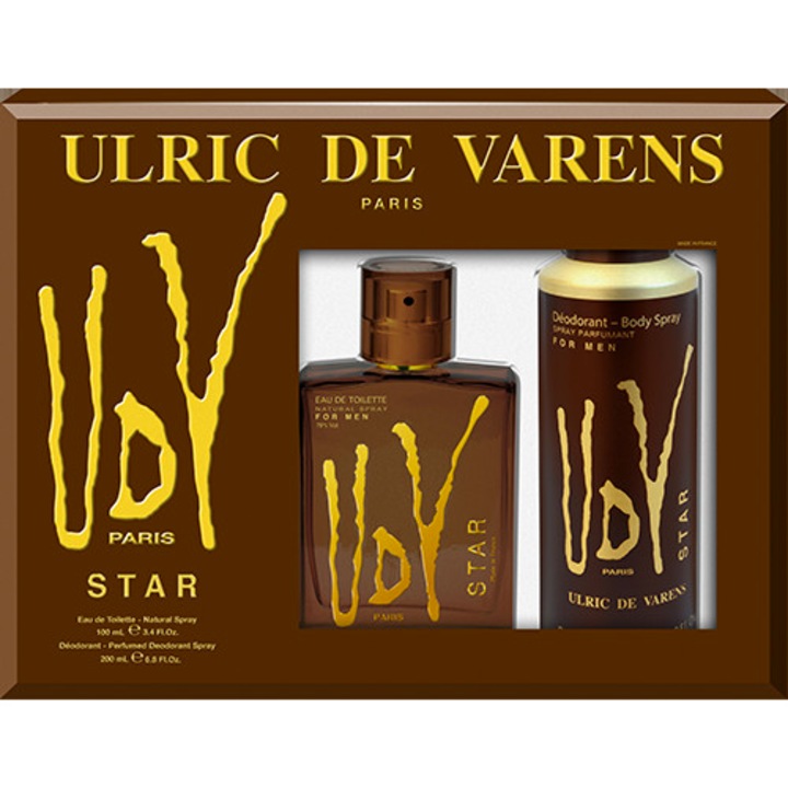 Set Ulric de Varens Star, Barbati: Apa de Toaleta, 100 ml + Deodorant antiperspirant, 200 ml