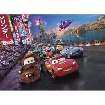 Fototapet copii Disney, Cars Race, cod 4-401 , dimensiuni H - 254 / L - 184 , lavabil, usor de montat si de curatat, adeziv inclus Fototapet copii Disney, Cars Race, cod 4-401 , dimensiuni H - 254 / L - 184 , lavabil, usor de montat si de curatat, adeziv inclus