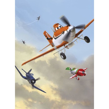 Fototapet copii Disney, Planes Dusty and Friends, cod 4-452 , dimensiuni H - 254 / L - 184 , lavabil, usor de montat si de curatat, adeziv inclus Fototapet copii Disney, Planes Dusty and Friends, cod 4-452 , dimensiuni H - 254 / L - 184 , lavabil, usor de montat si de curatat, adeziv inclus