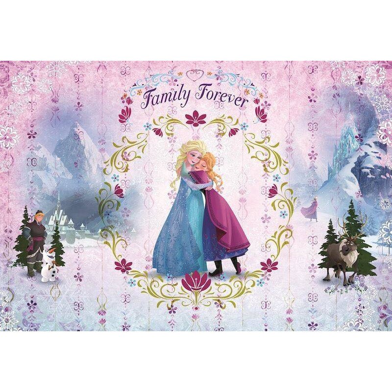 Fototapet copii Disney, Frozen Family Forever, cod 8-479 , dimensiuni H - 254 / L - 368 , lavabil, usor de montat si de curatat, adeziv inclus