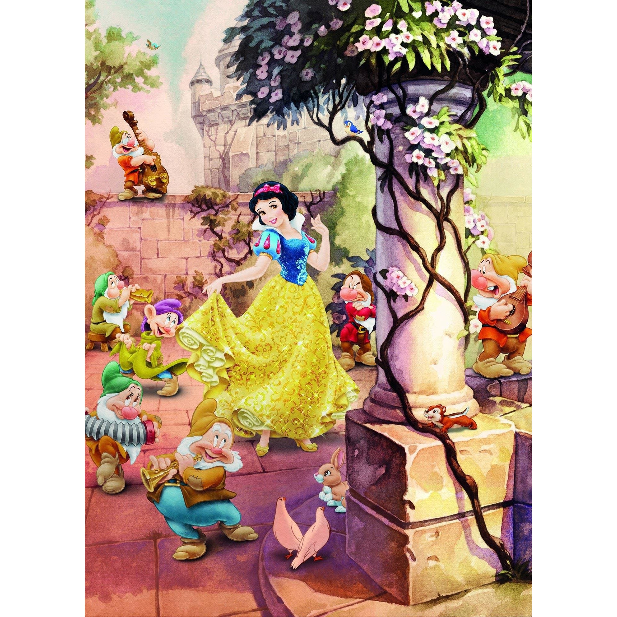 Fototapet copii Disney, Dancing Snow White, cod 4-494 , dimensiuni H - 254 / L - 184 , lavabil, usor de montat si de curatat, adeziv inclus