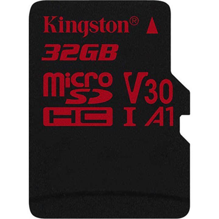Card de memorie Kingston MicroSDHC Canvas React, 32GB, Class 10, 100R, UHS-I U3, V30 + Adaptor