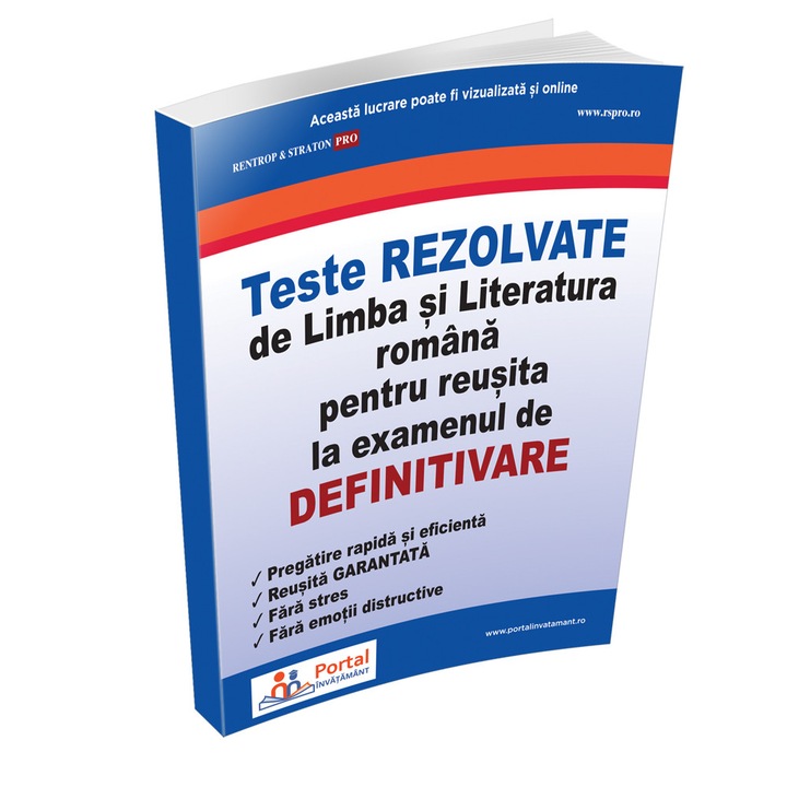 Teste rezolvate de limba si literatura romana pentru reusita la examenul de definitivare Rentrop&Straton