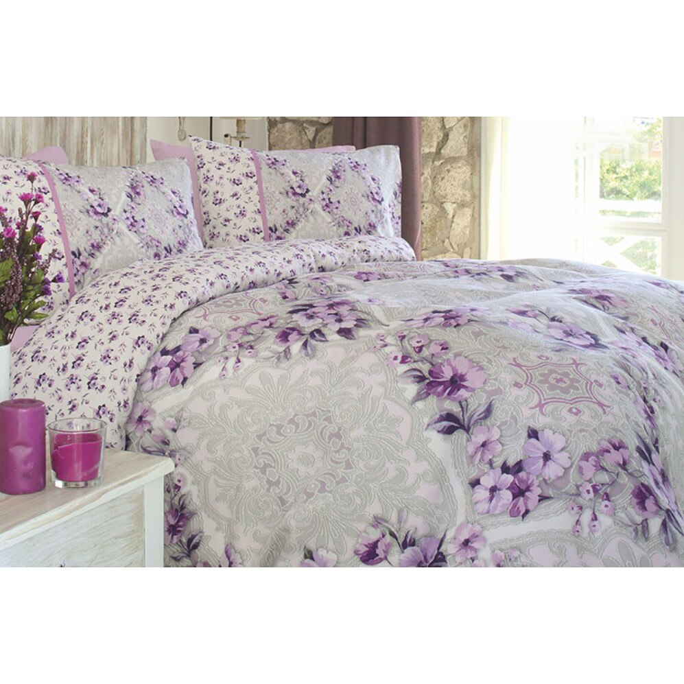 Lenjerie pat bumbac 100%, Satin, 4 piese, 2 pers. 240x260 cm, PROVINCE