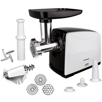 Masina de tocat carne Heinner MG-2100BKWH, 2100 W, accesoriu rosii, Cutit Inox, Negru/Alb Masina de tocat carne Heinner MG-2100BKWH, 2100 W, accesoriu rosii, Cutit Inox, Negru/Alb