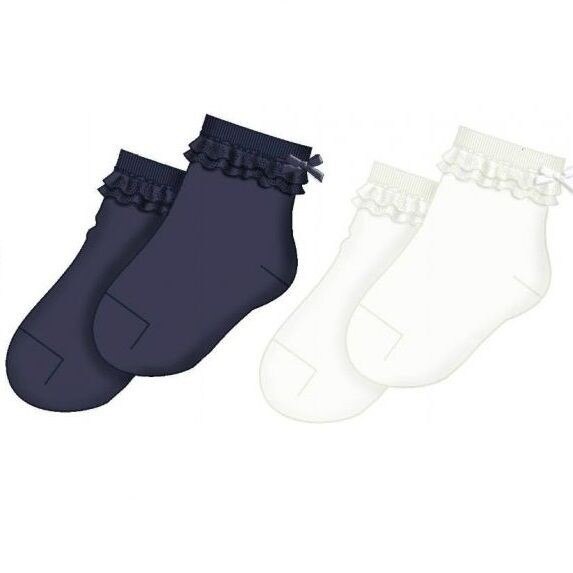 Set 2 perechi sosete Mayoral 10265, Alb/Bleumarin, 12 luni