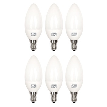 Set 6 becuri LED Star-Light, E14, 6W (40W), 470 lm, A++, lumina neutra, (4500K) Set 6 becuri LED Star-Light, E14, 6W (40W), 470 lm, A++, lumina neutra, (4500K)