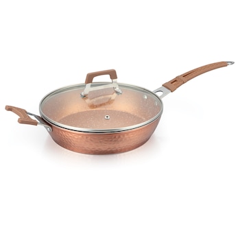 Tigaie aluminiu 24cm cu capac sticla, placaj marmorat -2 L,Grunberg GR4002 Tigaie aluminiu 24cm cu capac sticla, placaj marmorat -2 L,Grunberg GR4002