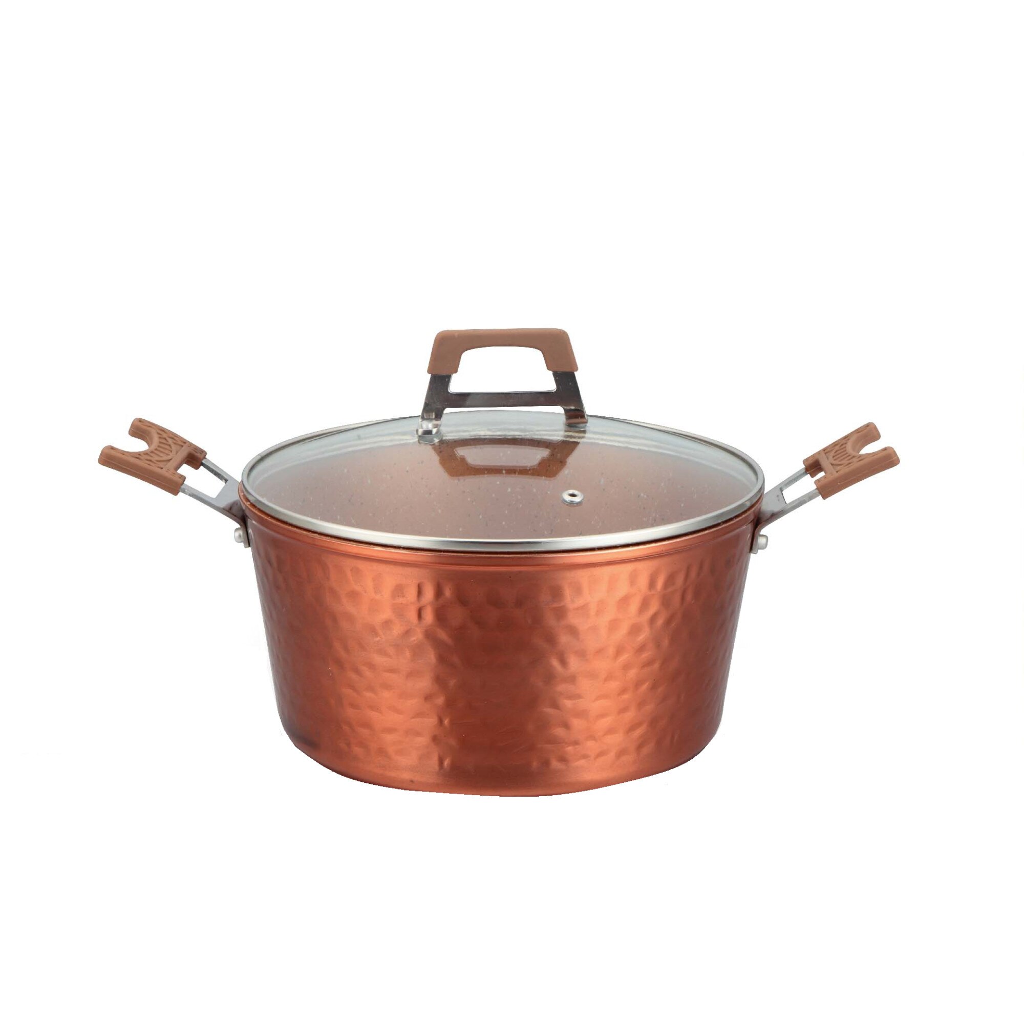 Cratita aluminiu cu capac, 24 cm ,placaj marmorat, 5L,Grunberg GR4001