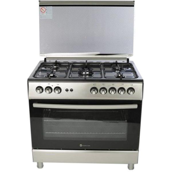 Aragaz Studio Casa, FE90/60 Inox, 5 arzatoare gaz, 90 x 60 cm, Grill, Rotisor, Aprindere electrica