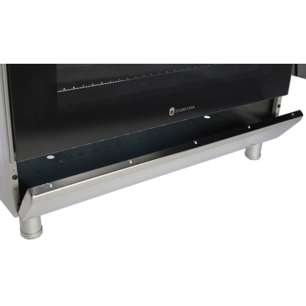 Aragaz Studio Casa FE90/60, 5 arzatoare gaz, 90 x 60 cm, grill, rotisor, aprindere electrica, inox