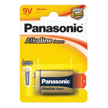 Baterie Panasonic Alkaline Power 6LR61APB- 9V/1BP, blister 1 buc Baterie Panasonic Alkaline Power 6LR61APB- 9V/1BP, blister 1 buc
