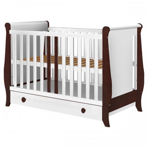 Patut Hubners din Lemn Mira cu Sertar, Alb Venghe