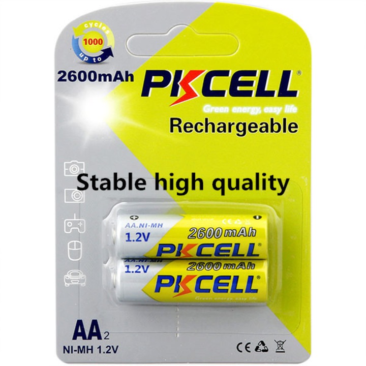2 бр. Акумулаторни батерии AA 2600 mAh PKCELL, 2 броя