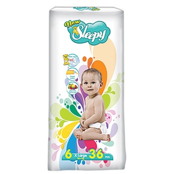 Scutece New SLEEPY Jumbo 6 X Large 16+ Kg, 36 bucati Scutece New SLEEPY Jumbo 6 X Large 16+ Kg, 36 bucati