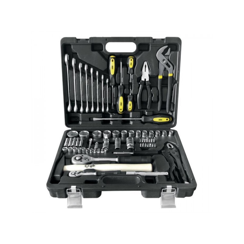 Trusa de scule 72 de piese, in cutie de plastic pentru transport si depozitare
