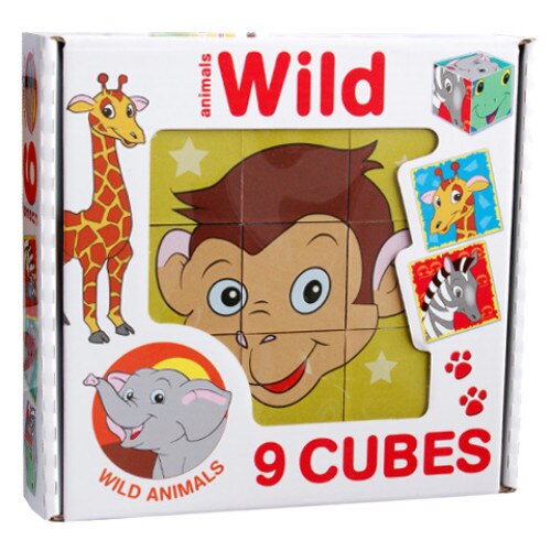 Puzzle MTS Cuburi de povesti despre animale set 9 piese