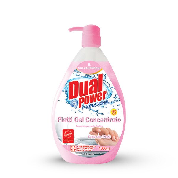 Detergent Vase, Gel, Super-Concentrat, Dual Power, Delicat Maini, 1L