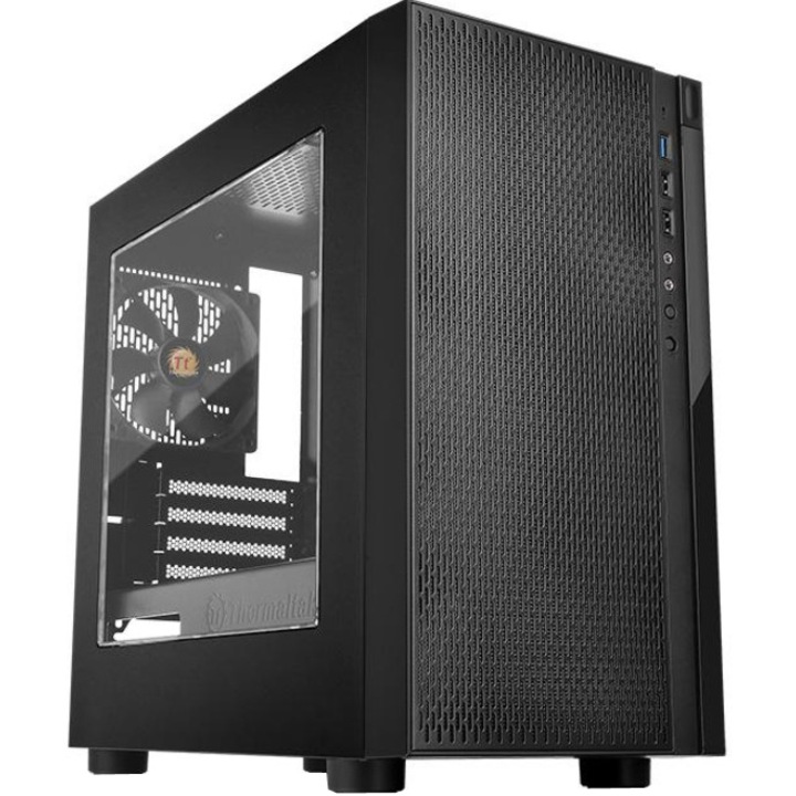 Компютърна кутия Thermaltake Versa H18 Window, Black, Без захранващ блок