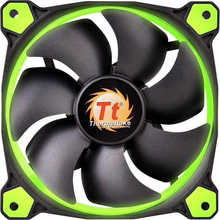 Thermaltake Riing 12 High Static Pressure Ventilátor, 120mm, Zöld LED, 3 db