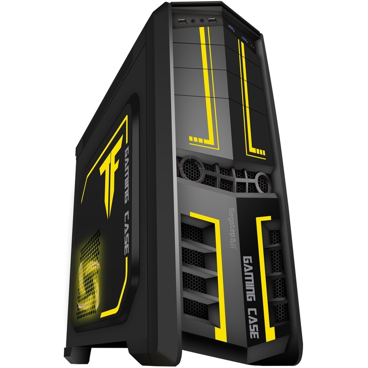 Carcasa Segotep Chariot TF, ATX Mid Tower, fara sursa, Negru