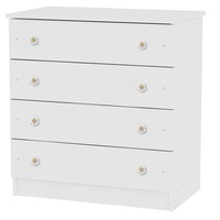 Comoda lemn Lorelli Classic, 4 sertare, 81 x 50 x 86 cm, Alb