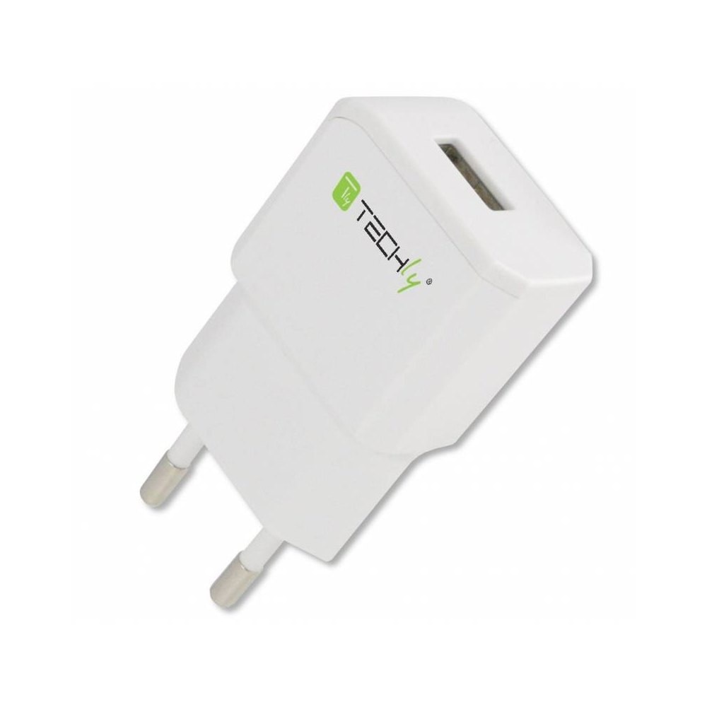 Incarcator de retea Techly, Slim, USB, 5V, 2.1A, Alb