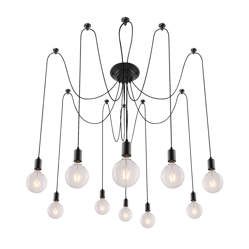 Pendul Caspar - 2224 Rabalux, E27, 10x60W, negru mat