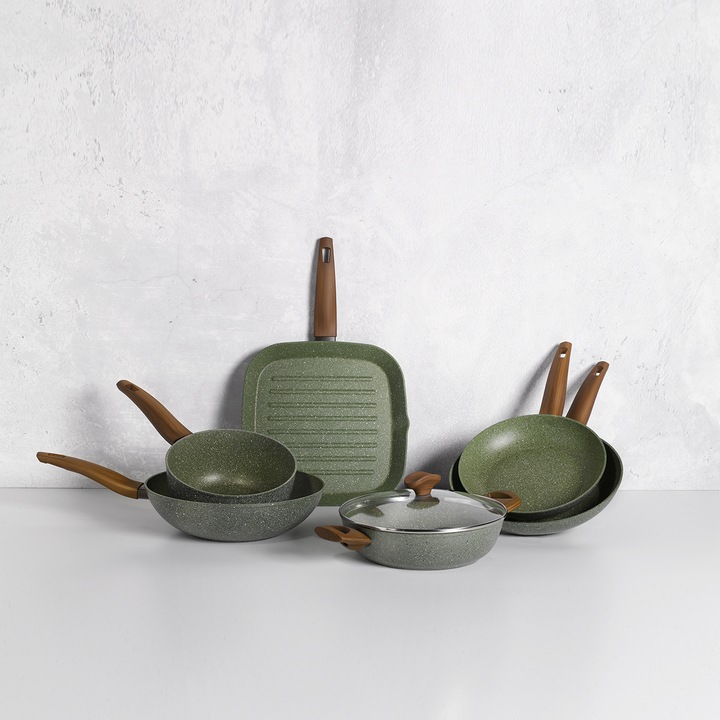 TVS Natura Induction grill serpenyő, nyéllel, 28x28 cm