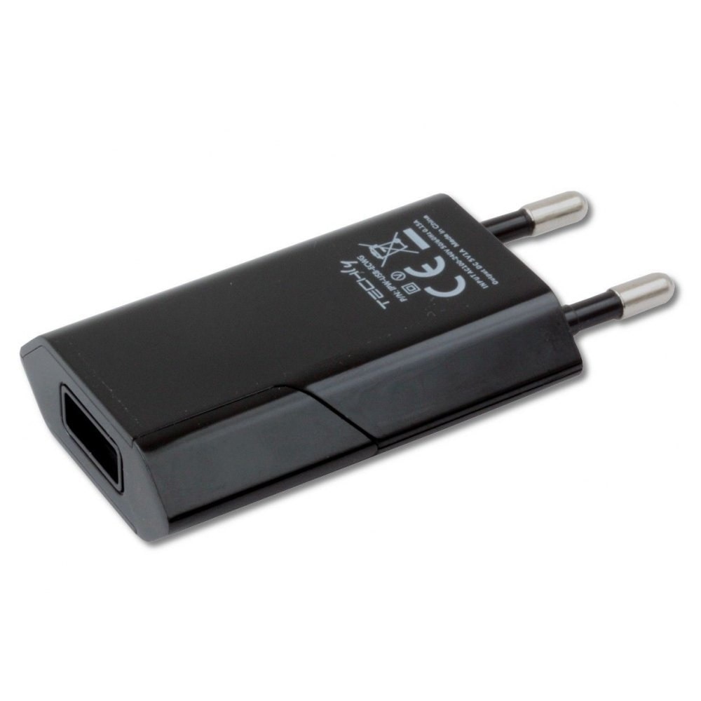 Incarcator de retea Techly, Slim, USB, 5V, 1A, Negru