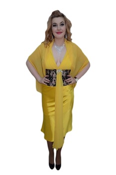 Rochie scurta de seara,decor de pietre,D&J Exclusive, Galben Rochie scurta de seara,decor de pietre,D&J Exclusive, Galben