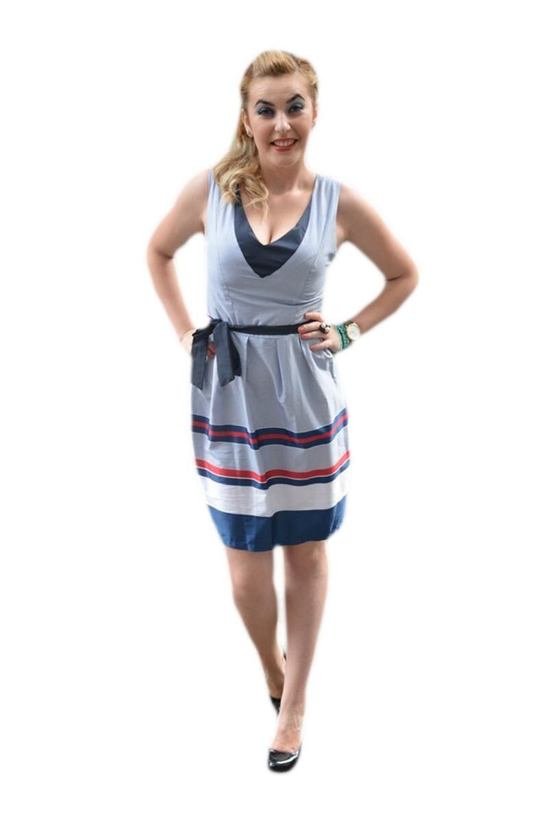 Rochie casual cu design de dungi,D&J Exclusive, Multicolor