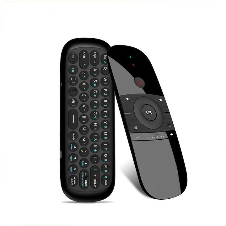 Telecomanda smart, WeChip, cu Air Mouse si tastatura full Qwerty pentru Android TV, PC, Mac, Proiector, TV box