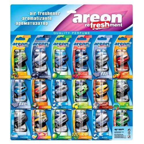 Odorizant auto lichid Areon Liquid 8.5 ml Placa 18 bucati