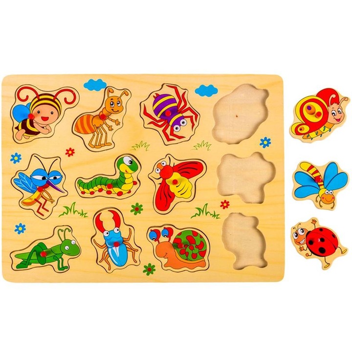 Fa puzzle Mark.B7, 30x22 cm, Rovarok