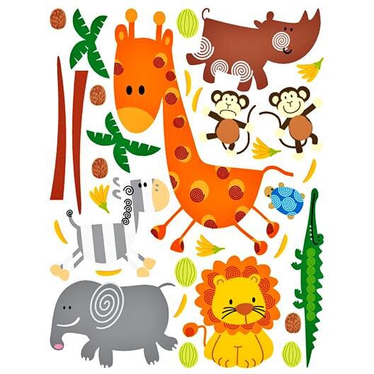 Sticker perete, animale de jungla, 65 x 85 cm