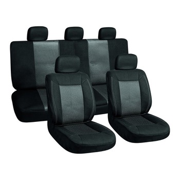 Set 3 bucati husa scaun auto, Automax, gri Set 3 bucati husa scaun auto, Automax, gri