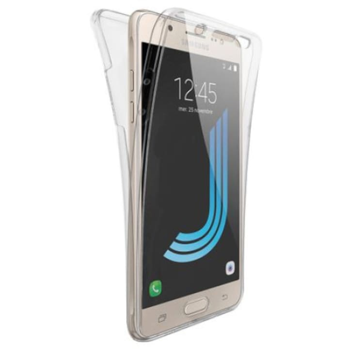 Husa protectie IMPORTGSM 360 pentru Samsung Galaxy J5 2016 (J510), Silicon, Fata/Spate 360 Grade, Transparenta